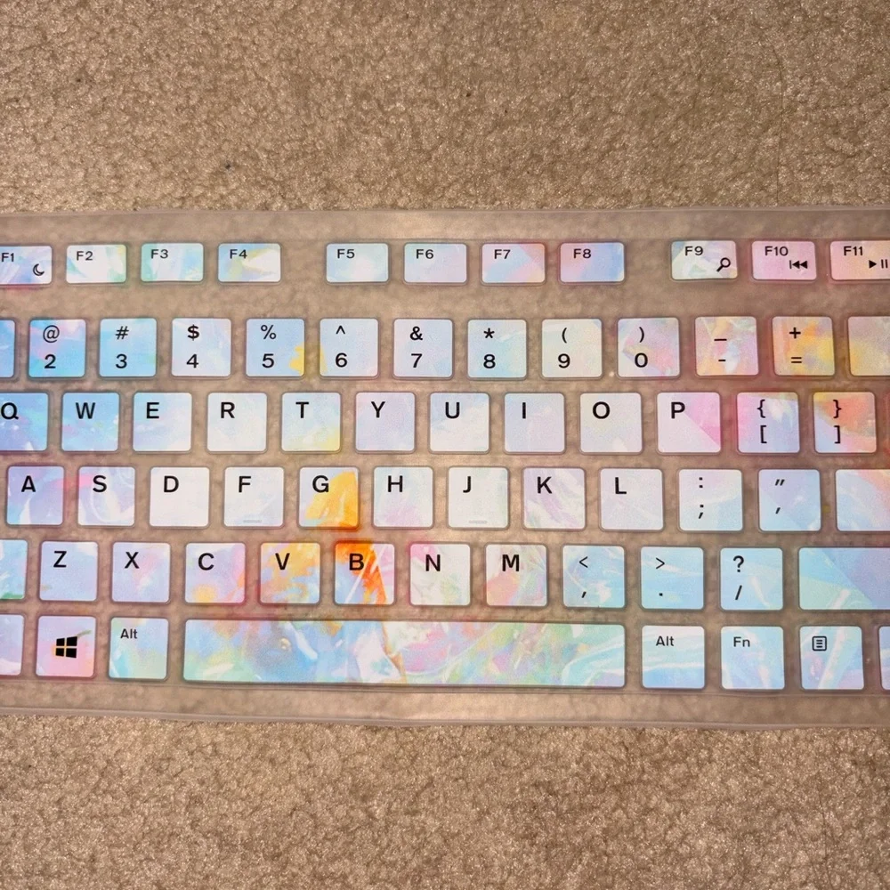 Slim Keyboard Skin with Rainbow Design